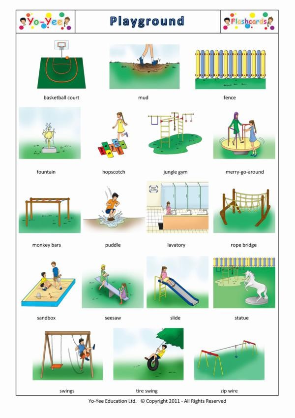 Playground Flashcards In Spanish For Children Parque Infantil