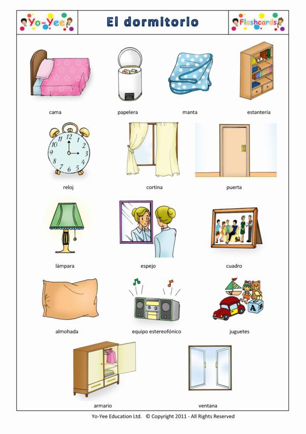 Bedroom Flashcards for Kids - Vocabulary Cards